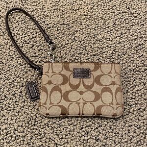 Coach Brown and Tan Wristlet in Like New Condition